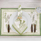 Close up of placemat and matching napkin.