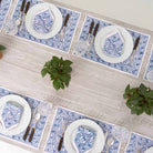 Placemat paired with matching napkins.
