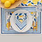 Placemat set of 4 with matching napkin folded on white plate.