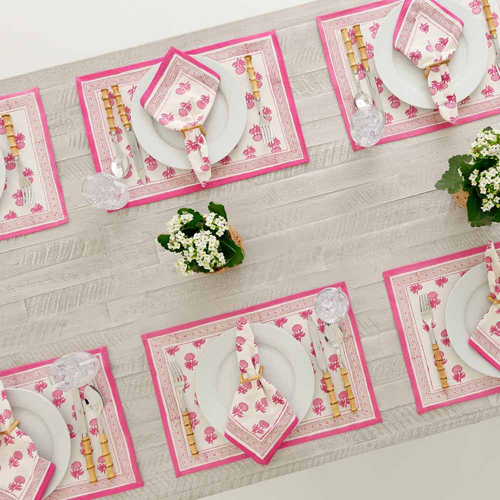 Placemats with matching napkins. 