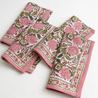 Bohemian Floral Moss Green & Mauve Pink Napkins