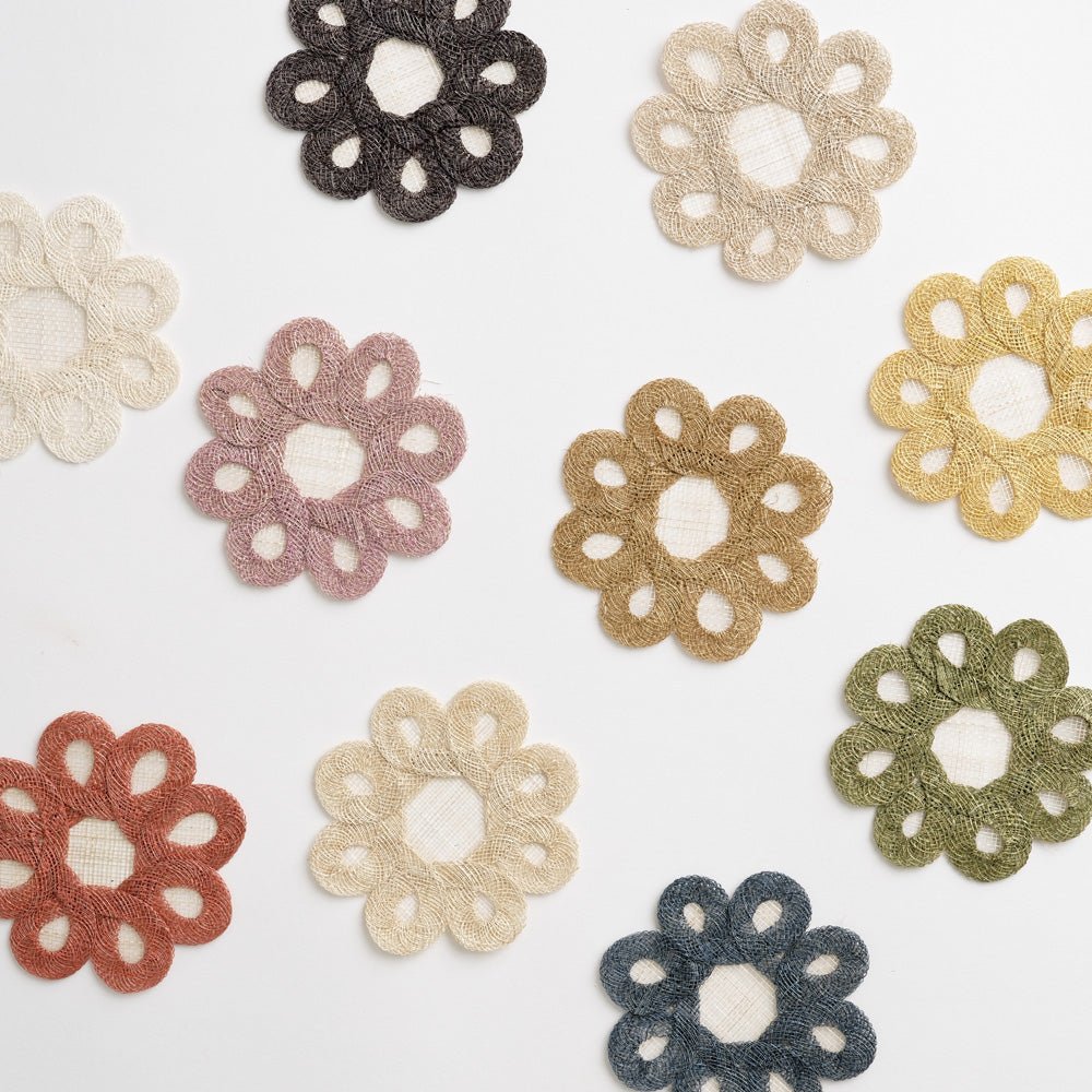 Woven Natural Fiber Coral Drink Coaster