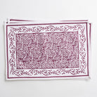 Tapestry eggplant purple & white placemats