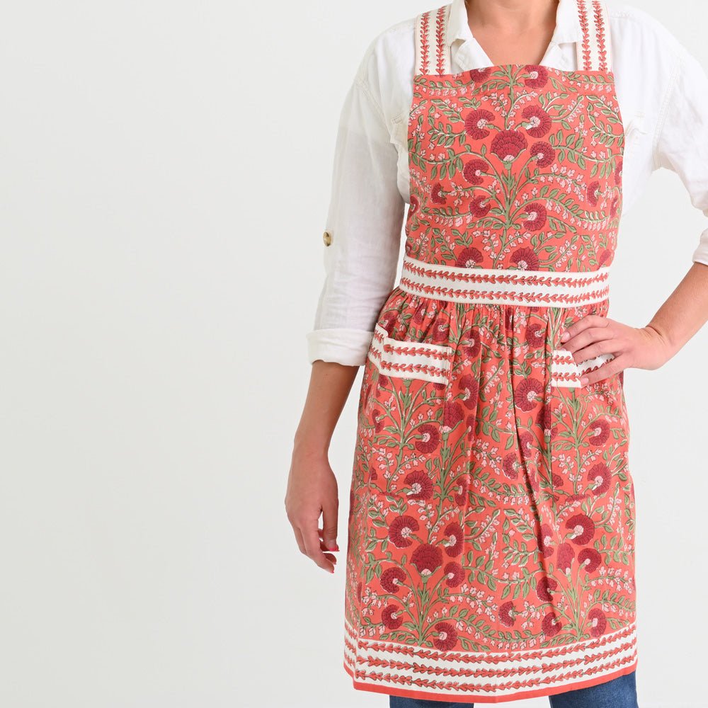 cactus flower red apron