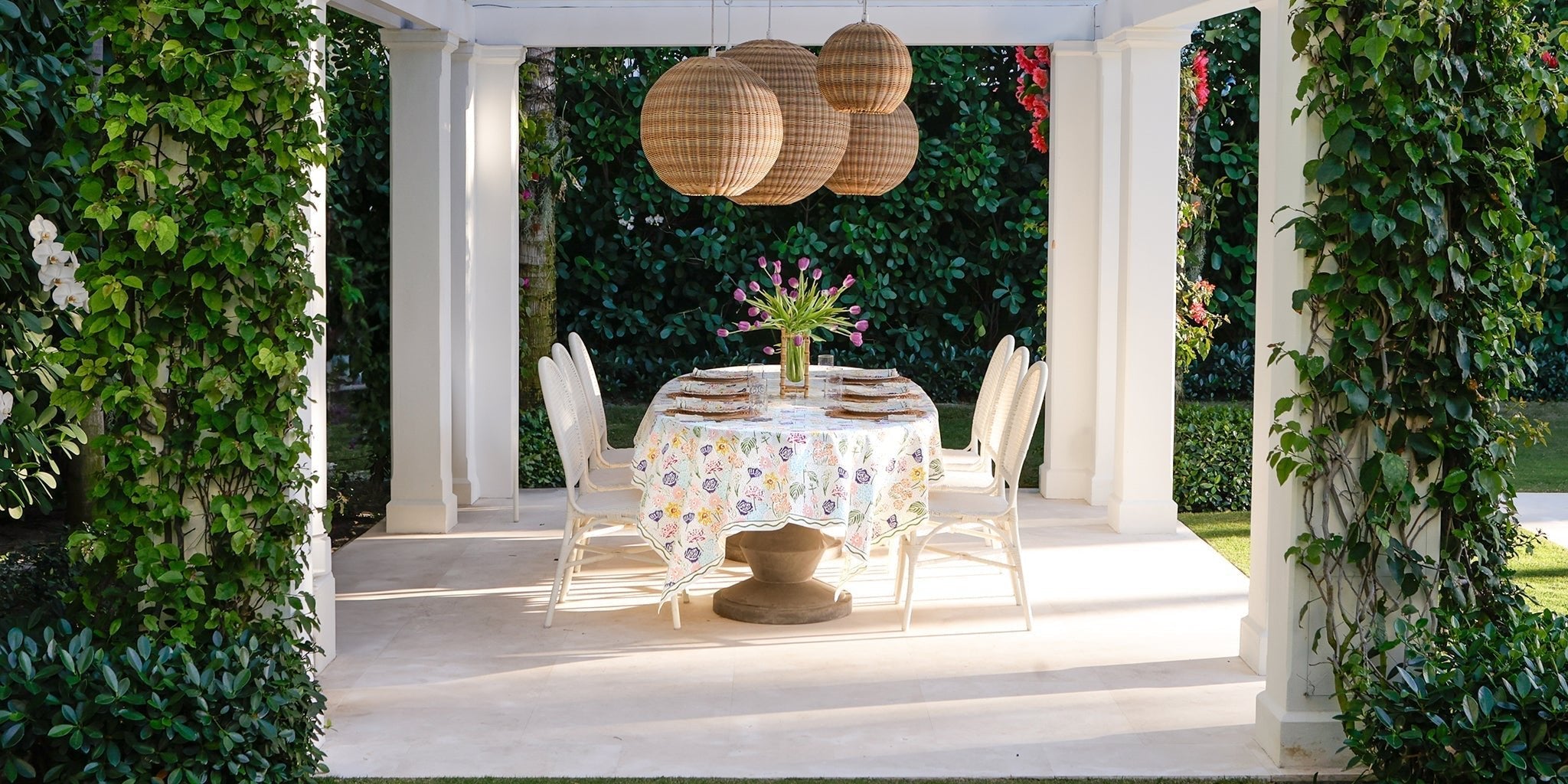 festive garden floral tablecloth
