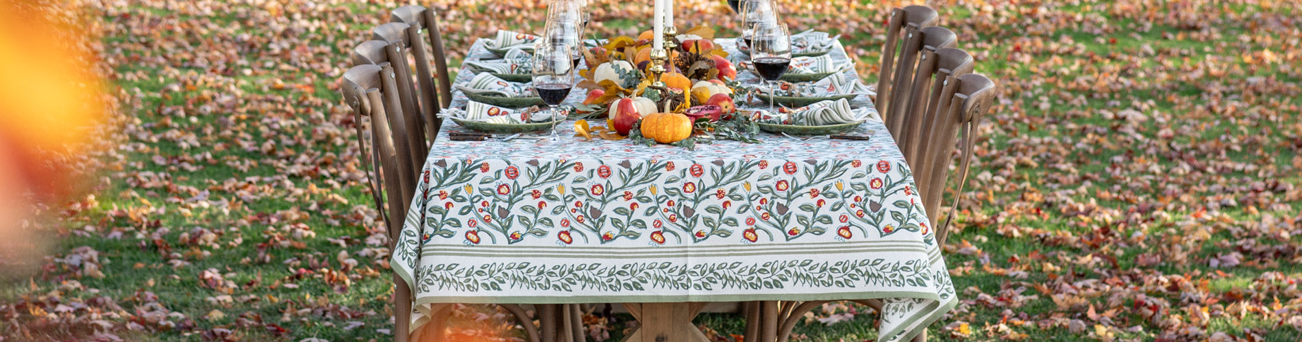 Fall Floral Table Linens | Pomegranate Inc