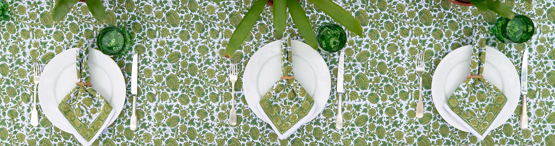 green table linens