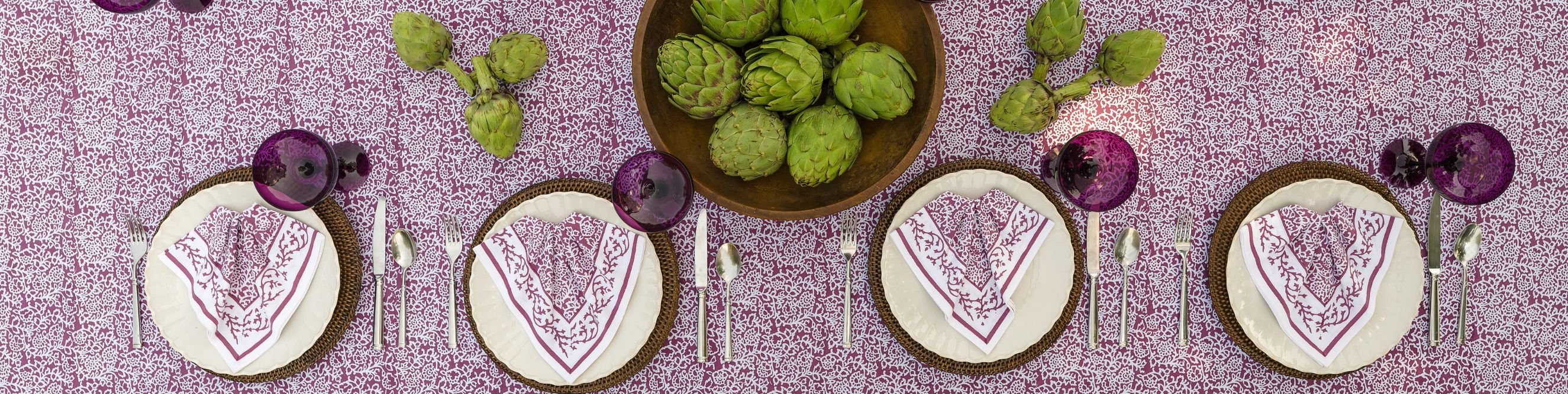 purple table linens