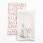 Aperol Spritz Orange & White Kitchen Tea Towels