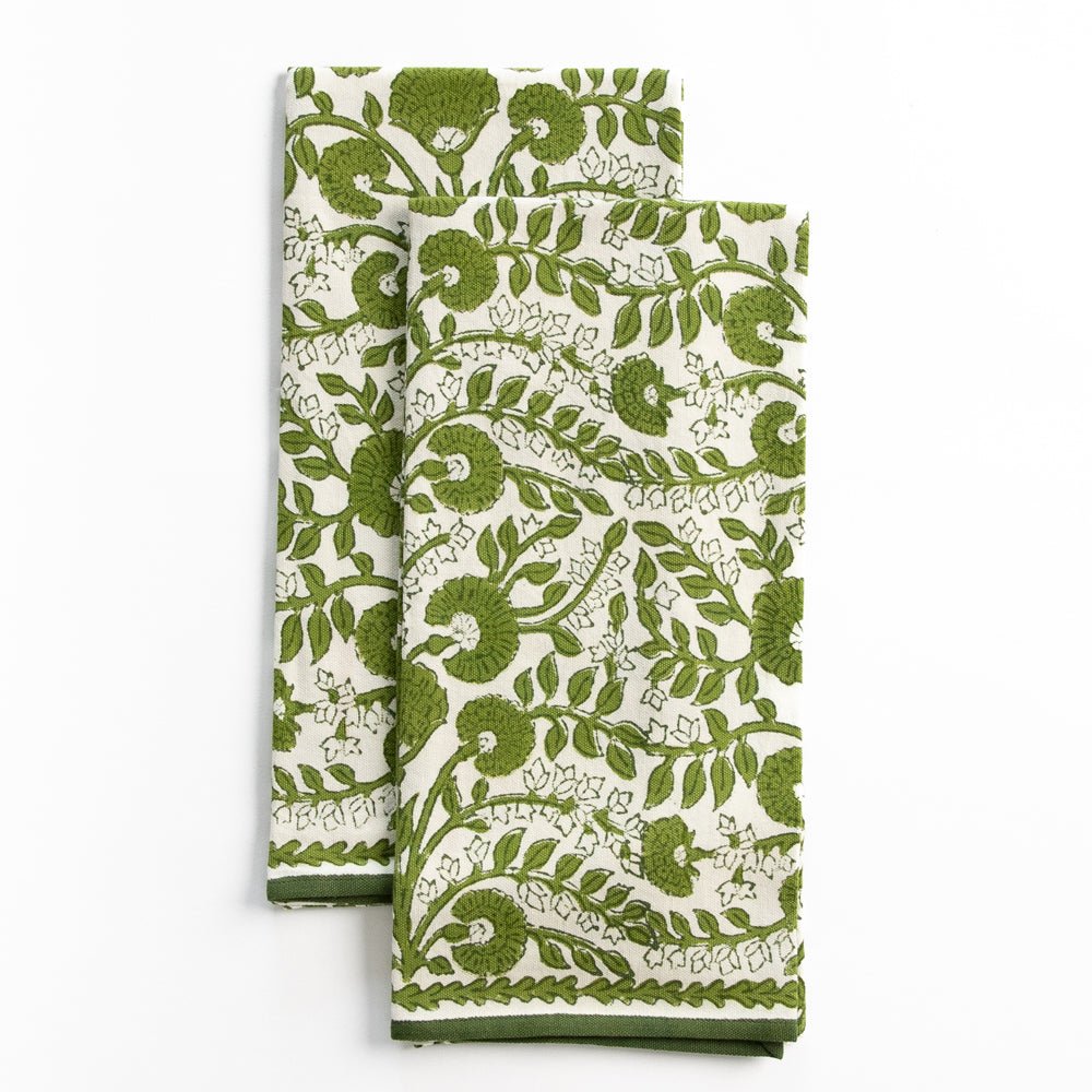 Cactus Flower Lettuce Green Tea Towels