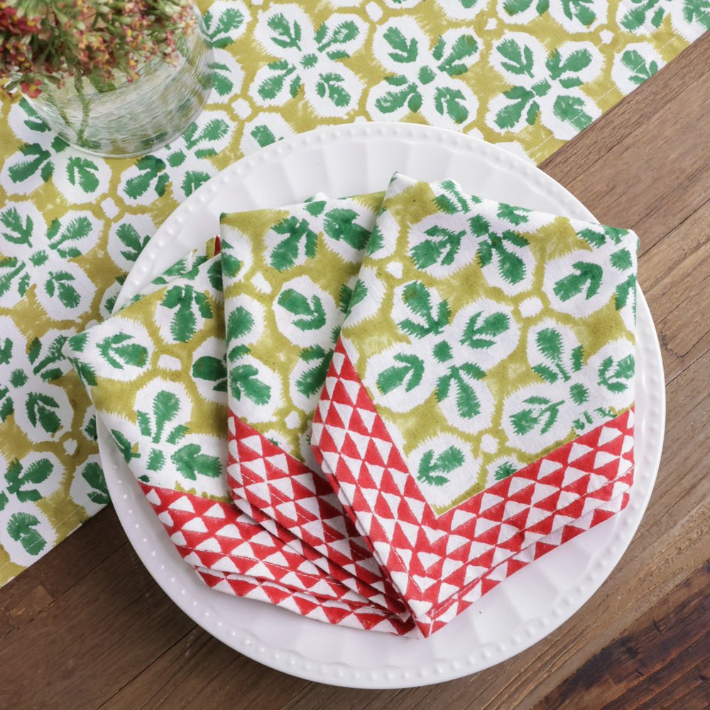 Pomegranate Fleur de Lis Geo Napkin