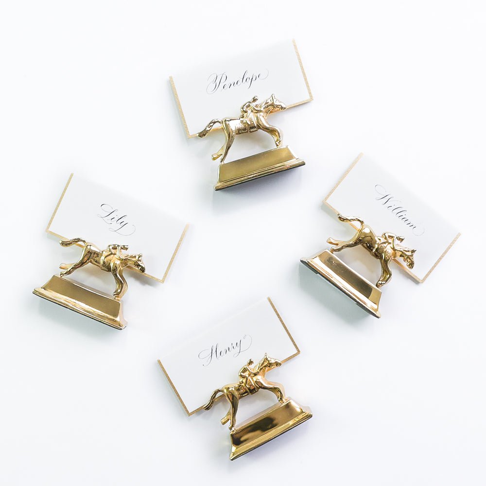 Gold Horse & Jockey Equestrian Napkin Rings