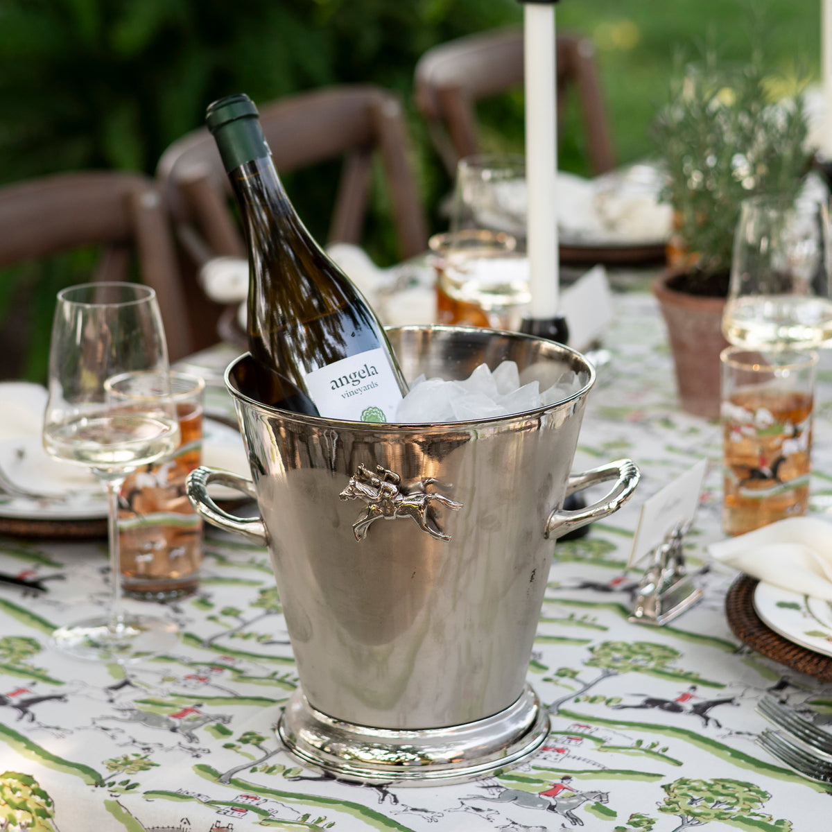 Silver Jockey Handle Ice Bucket