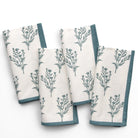 India Hicks Home x Pomegranate Thistle Dusty Sky Blue & White Hand Block Printed Napkins