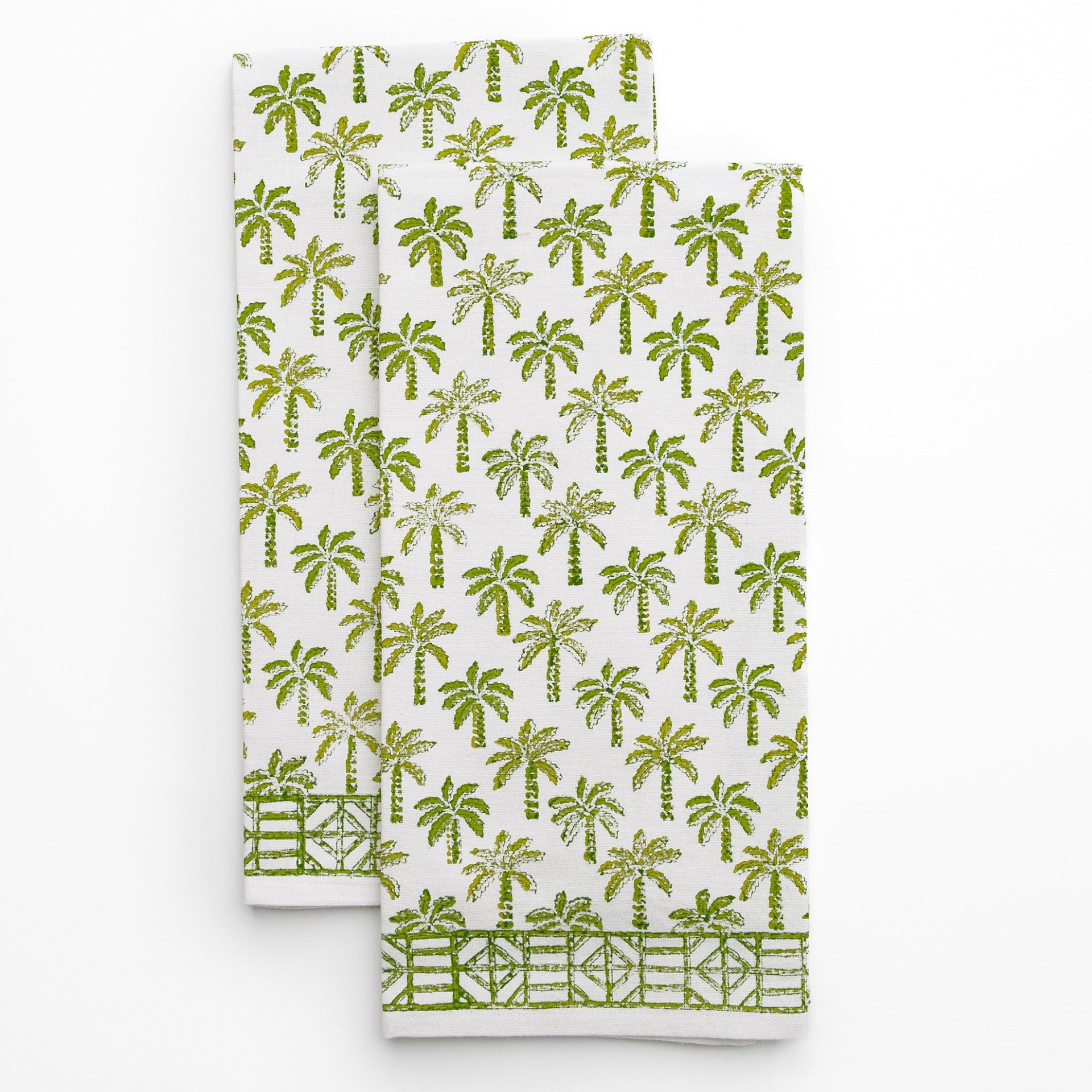 Palm Tree Green Tea Towels