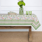 Palms & Pagodas Tablecloth - Pomegranate