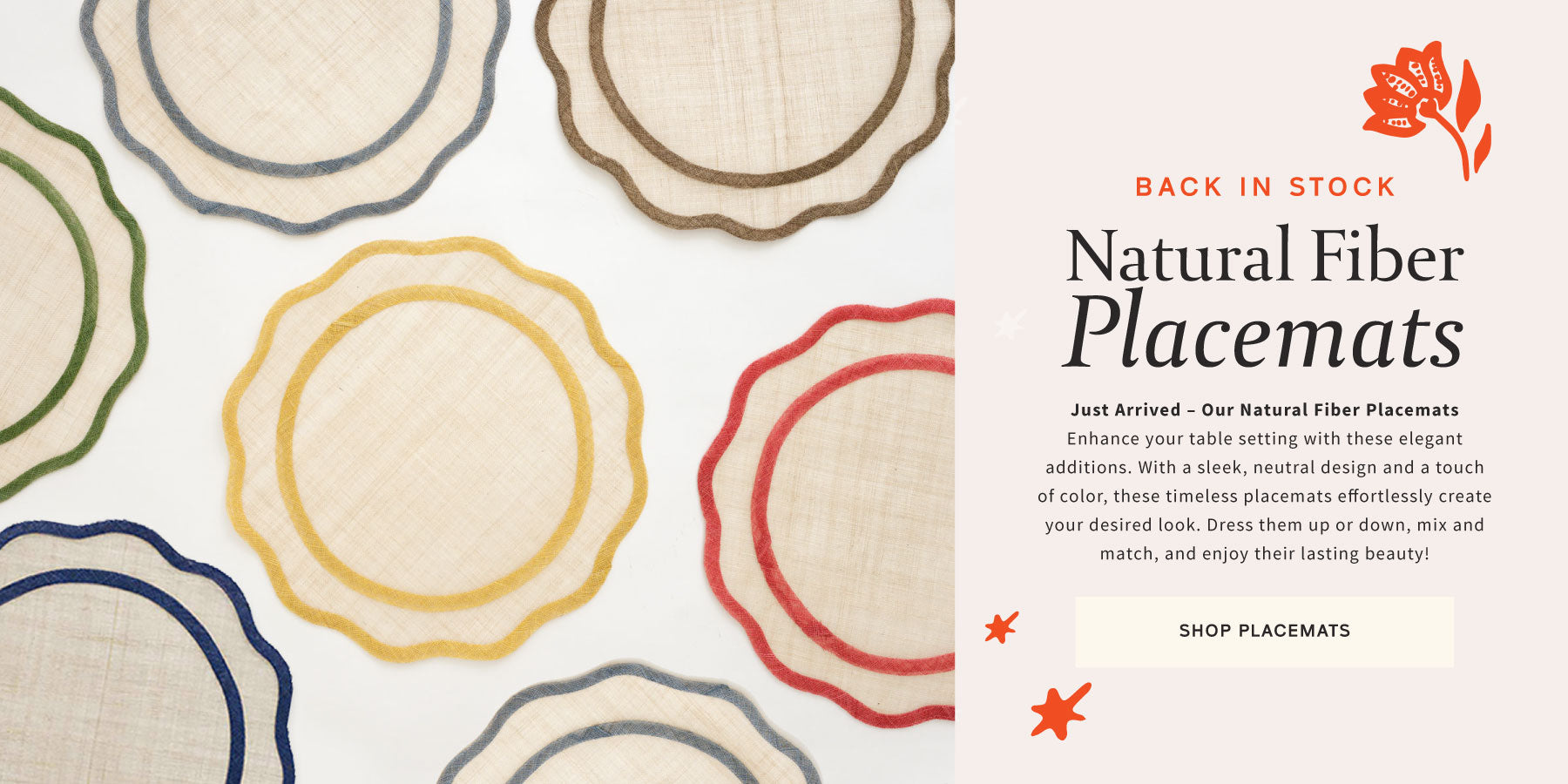 Banner image of natural fiber placemats