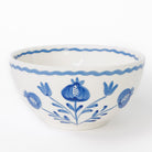 Pomegranate Trio Sketch Cobalt Blue Hand Painted Floral Ceramic Bowls