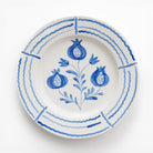 Pomegranate Trio Sketch Cobalt Blue Hand Painted Floral Ceramic Dinner Plate