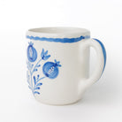 Pomegranate Hand Painted Blue Floral Ceramic Mug