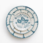 Pomegranate Trio Vine Teal Hand Painted Floral Ceramic Salad Plate