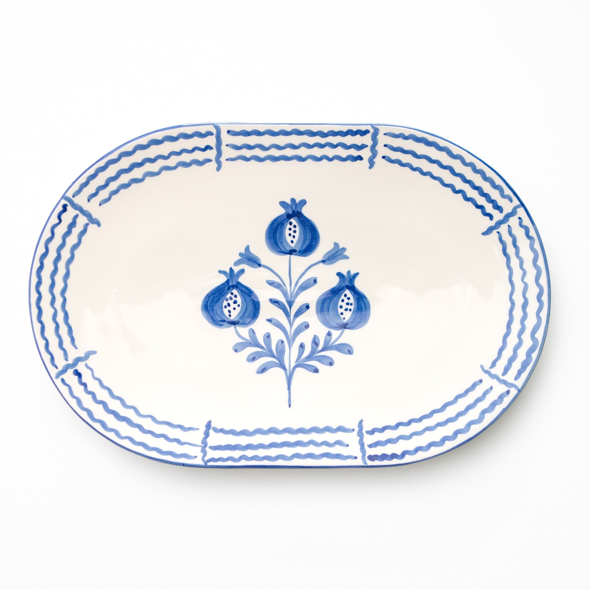 Pomegranate Trio Sketch Cobalt Blue Charcuterie Platter