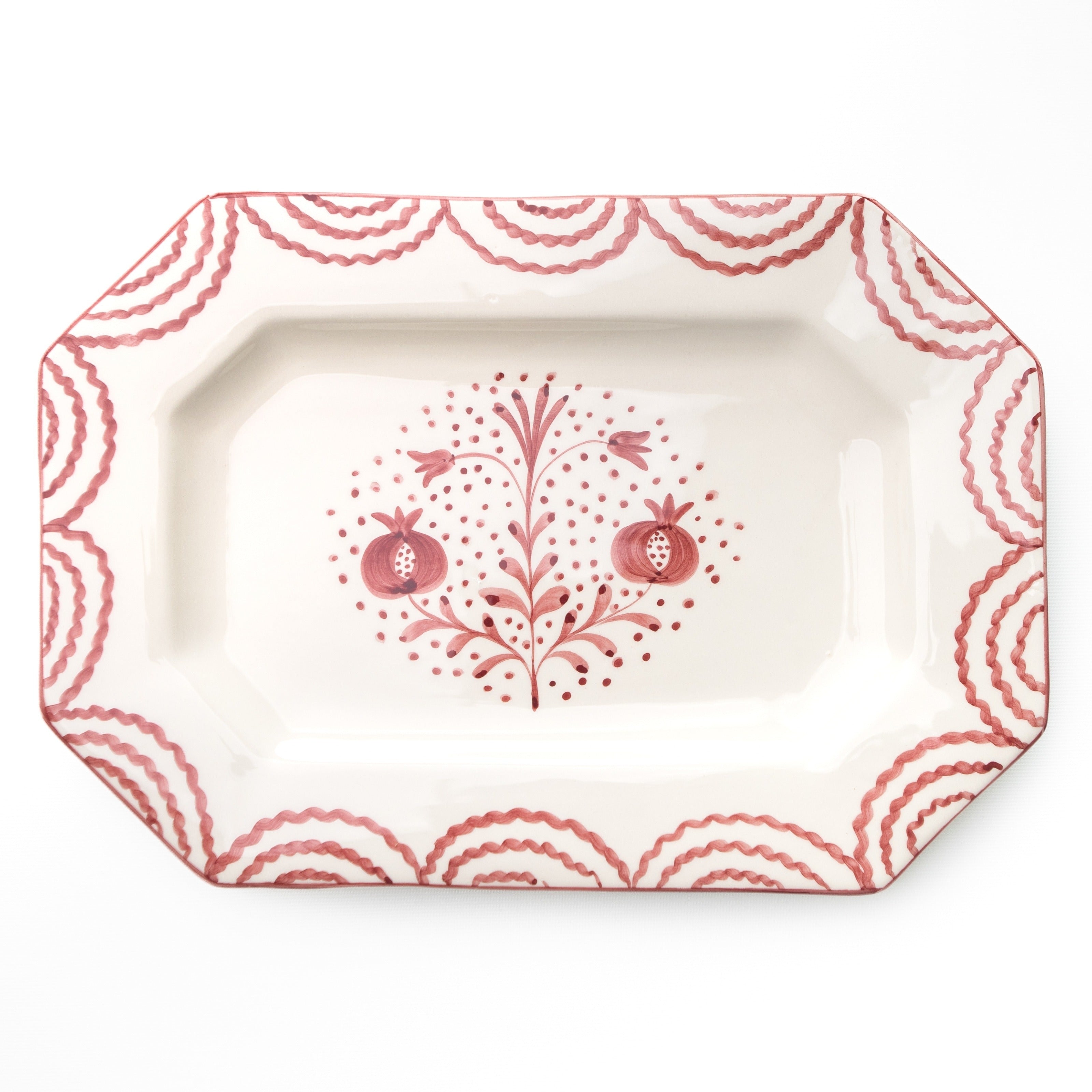 Duet Rose Ceramic Serving Platter – Hand Painted in Portugal