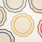Scallop Woven Placemats - Pomegranate