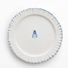 Ruffled Cobalt Blue Hand Painted Floral Ceramic Dinner Plate