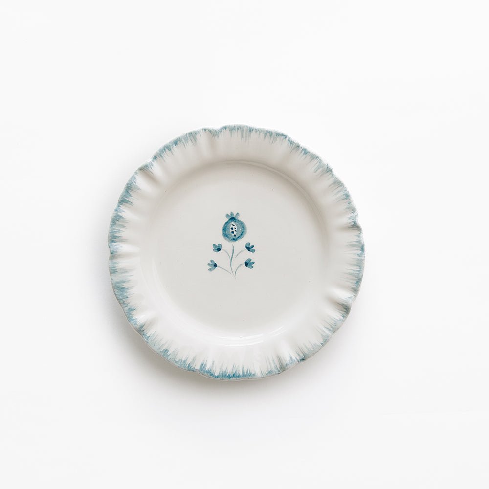Ruffled Teal Appetizer Plate | Set of 4 – Pomegranate