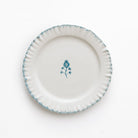 Ruffled Teal Hand Painted Floral Ceramic Salad Plate