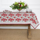 Run For The Roses 151 Equestrian Hand Block Printed Floral Tablecloth