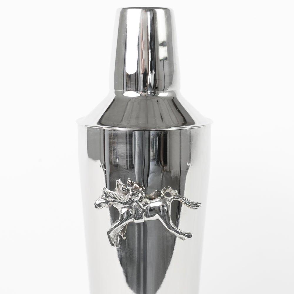 Silver Horse & Jockey Equestrian Cocktail Shaker