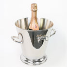 Silver Horse & Jockey Equestrian Ice Bucket with Handles