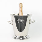 Silver Horse & Jockey Equestrian Ice Bucket with Handles