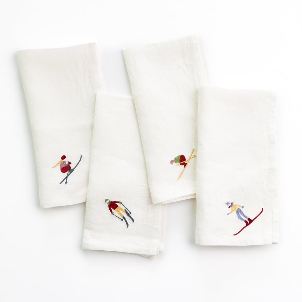 Pomegranate Embroidered Linen Napkin
