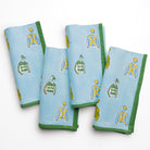 Equestrian Vintage Jockey Silks Hand Block Printed Cotton Napkins