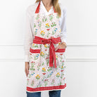 Botanical Garden Gingham Apron - Pomegranate