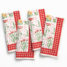 Botanical Garden Gingham Napkin | Set of 4 - Pomegranate