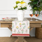 Botanical Garden Gingham Table Runner - Pomegranate