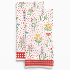 Botanical Garden Gingham Tea Towels - Pomegranate