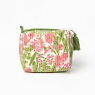 Bouquet Pink & Green Small Cosmetic Bag - Pomegranate