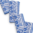 Blue & white floral hand block printed cotton napkins