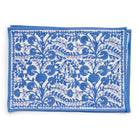 Blue & white floral hand block printed cotton canvas placemats