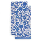 Blue & white floral hand block printed cotton kitchen tea towels