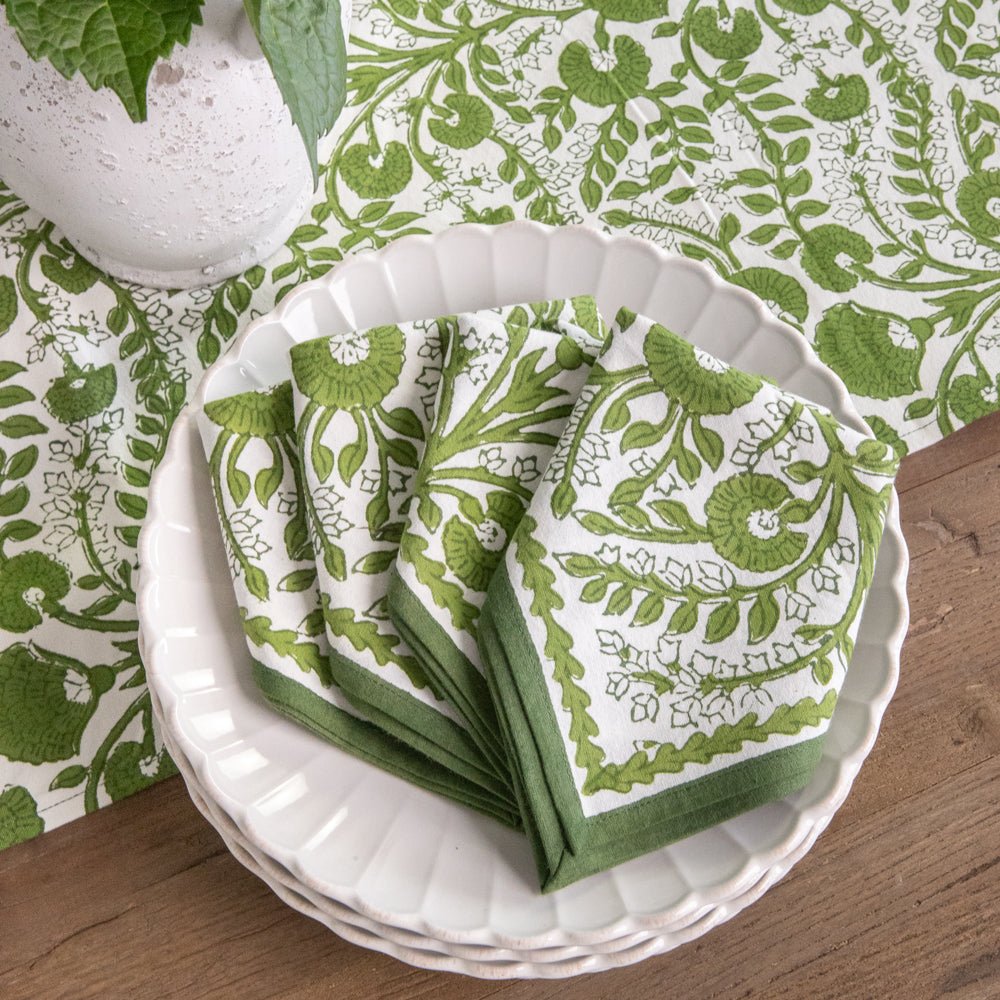 Cactus Flower Lettuce Green Napkin | Set of 4