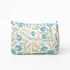 Cactus Flower Meadow & Blue Large Cosmetic Bag - Pomegranate