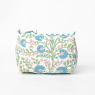 Cactus Flower Meadow & Blue Small Cosmetic Bag - Pomegranate