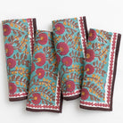 Cactus Flower Teal & Cranberry Napkin | Set of 4 - Pomegranate