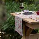 Cactus Flower Teal & Cranberry Table Runner - Pomegranate
